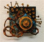 Mixed Media Mini Wall Sculpture "C5" by Colorado Mixed Media Abstract Artist Carol Nelson - Posted on Friday, January 2, 2015 by Carol Nelson