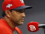 Washington Nationals manager Dave Martinez speaks at a baseball news conference, Monday, Sept. 30, 2019, in Washington. The Nationals are scheduled to host the Milwaukee Brewers in a National League wild card game Tuesday, Oct. 1. (AP Photo/Patrick Semansky) ** FILE **