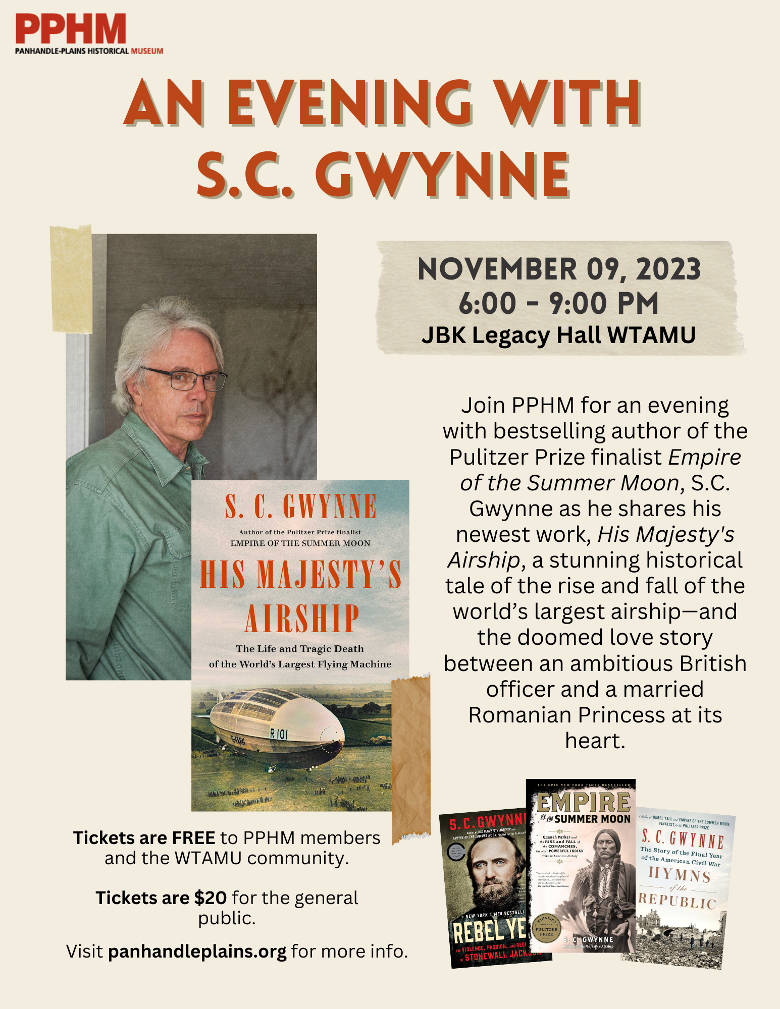 An Evening with S.C. Gwynne @ An Evening with S.C. Gwynne | Canyon | Texas | United States