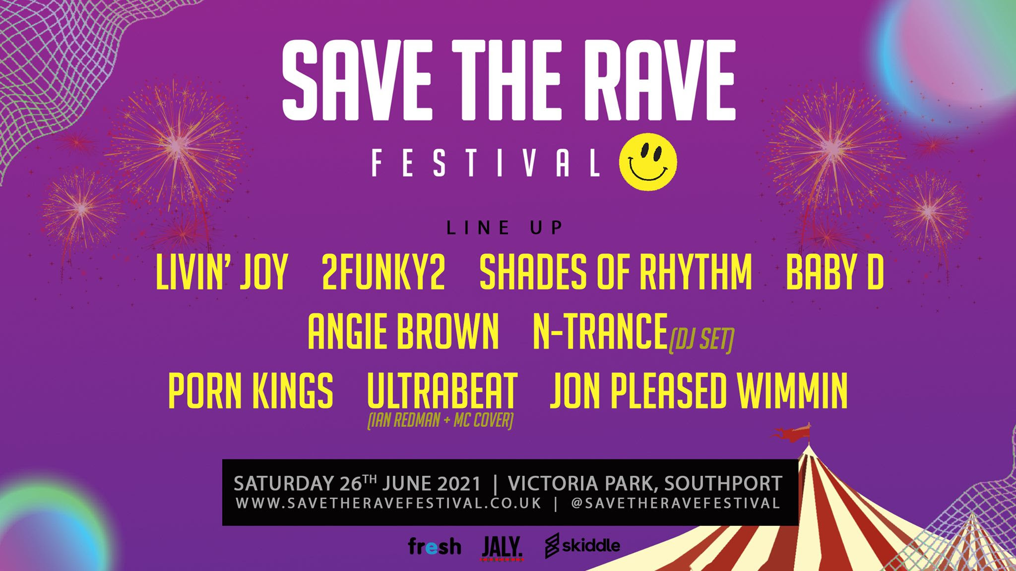 Poster line up for save the rave festival