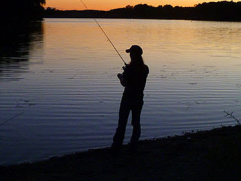 Angler fishing nearshore 