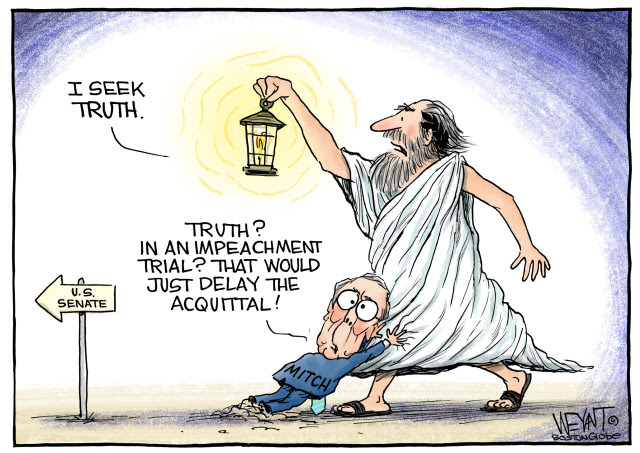 TRUMP CONGRESS SENATE MITCH MCCONNELL TRUTH IMPEACHMENT HEARINGS EVIDENCE WITNESSES GOP