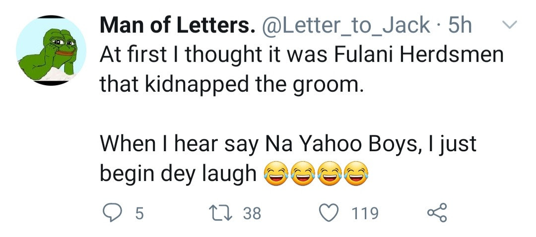 Yahoo boys allegedly kidnap groom from his wedding venue for stealing from them