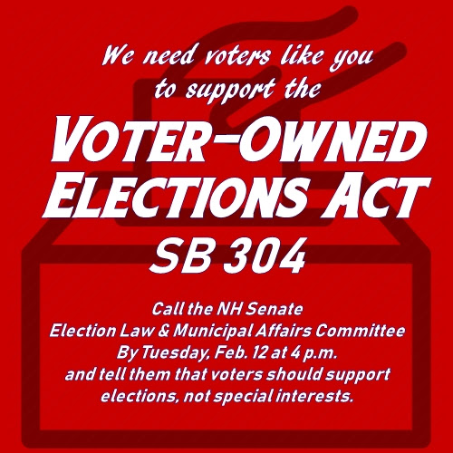 Appeal to support the Voter-Owned Elections Act