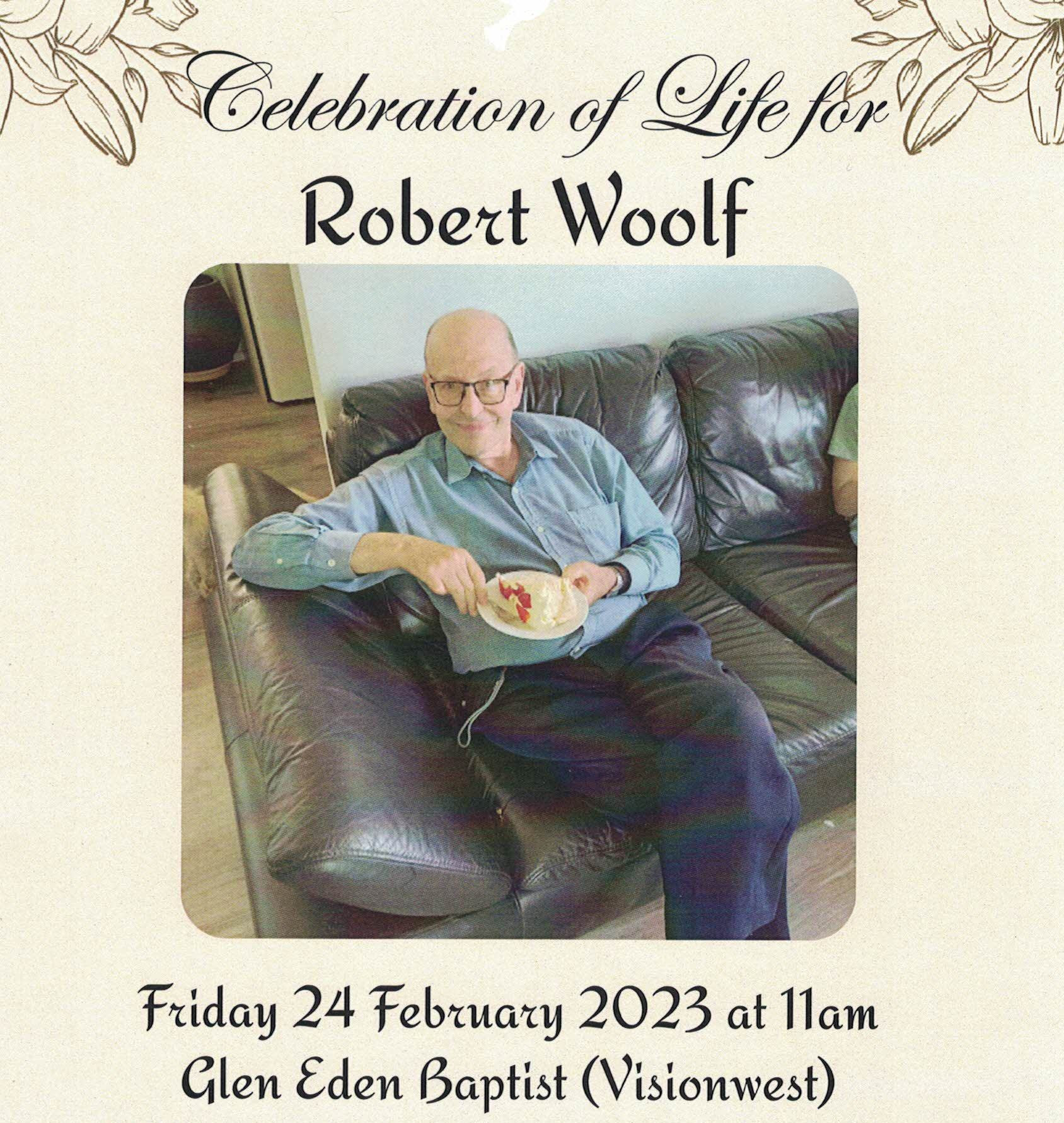 Robert's memorial service programme