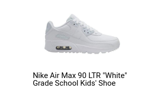 Nike Air Max 90 LTR "White" Grade School Kids' Shoe