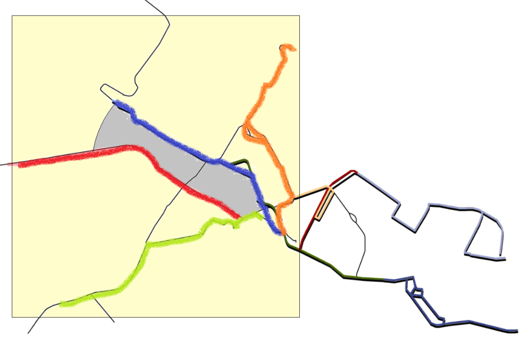 Schema della rete tranviaria fiorentina.
                          </p>
                                                    <p>
                           Le tratte in funzione dal 2018 saranno la 2 (blu) e la 3 (arancio) che si aggiungeranno alla 1(verde) in esercizio dal 2010
