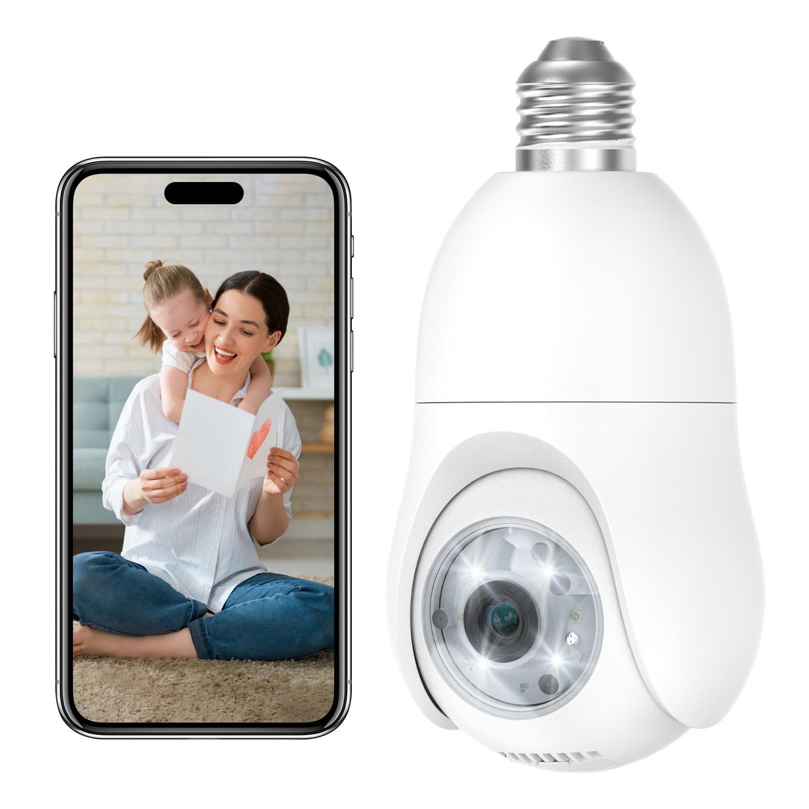 Rocktone 2K Light Bulb Security Camera