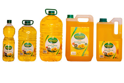 The brand’s sunflower oil is available in three and five liter, high-density polyethylene (HDPE) jerrycans and one, three and five liter polyethylene terephthalate (PET) bottles.