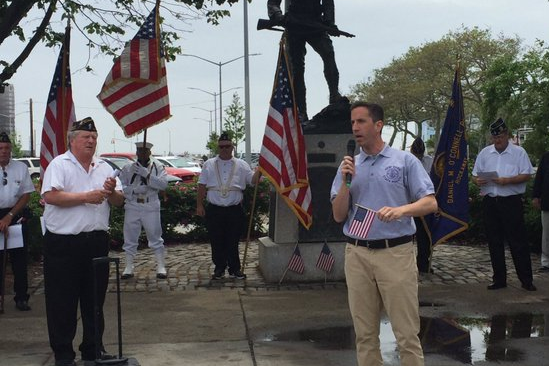flag parking lot phil goldfeder memorial day speaking cars veterans soldiers america 