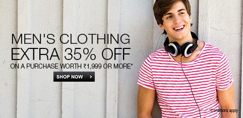 Select men's Clothing-  Extra 35% off