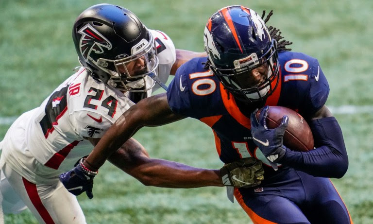 Jerry Jeudy scores touchdown for Broncos versus Falcons in 2020