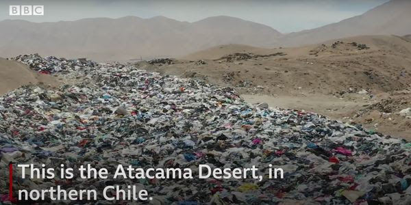 A screenshot of BBC news coverage with text: This is the Atacama Desert, in northern Chile.
