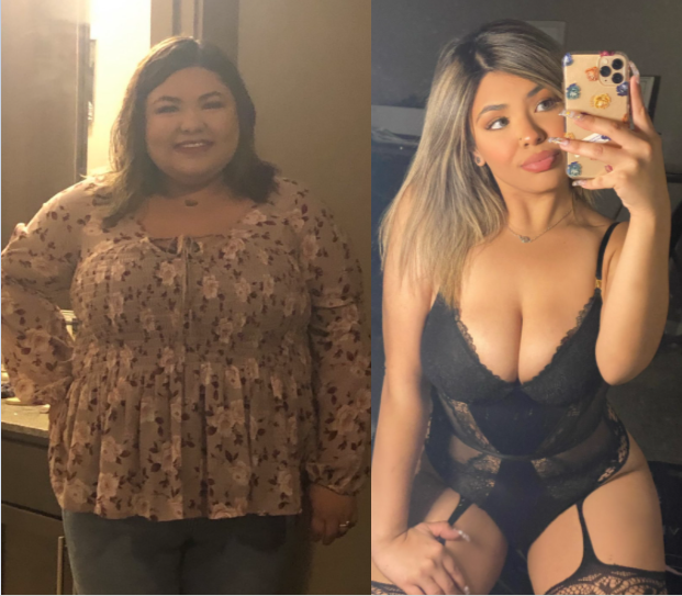 Woman shows off drastic weight loss