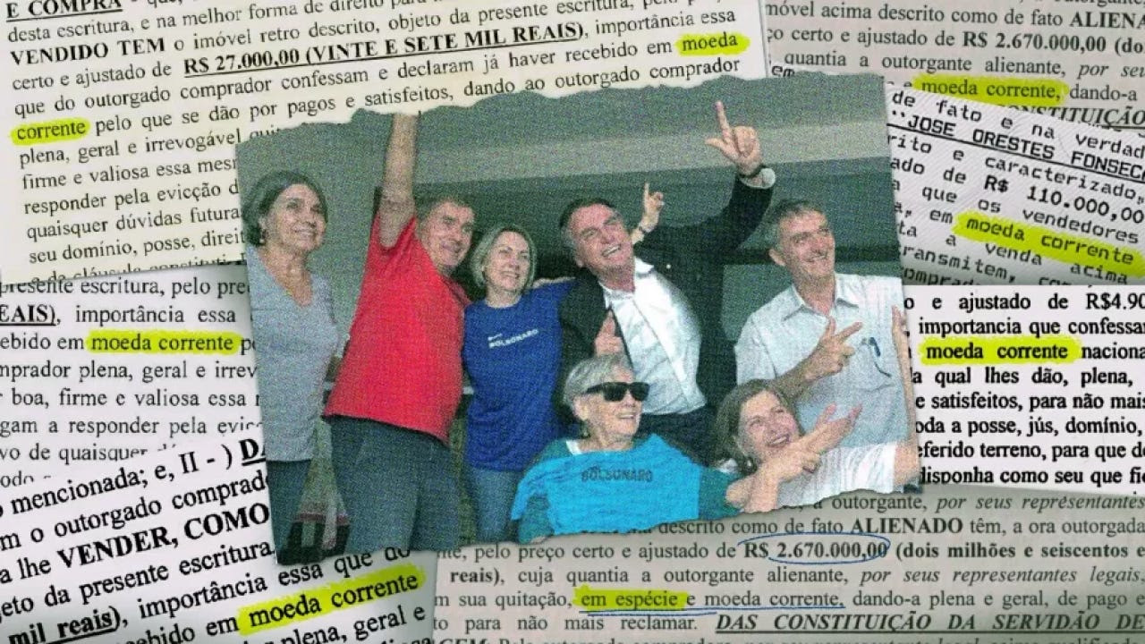 Metade do patrimônio do clã Bolsonaro foi comprada em dinheiro vivo, aponta  reportagem do Uol