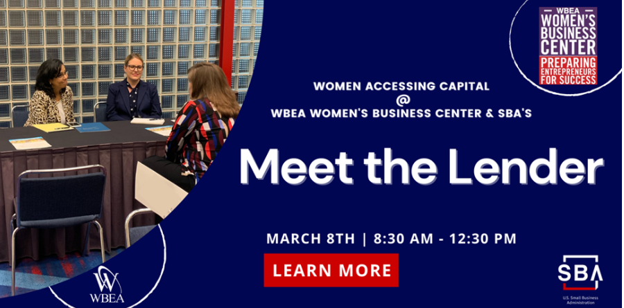 WBEA and SBA Meet the Lender Virtual Matchmaking Event Banner