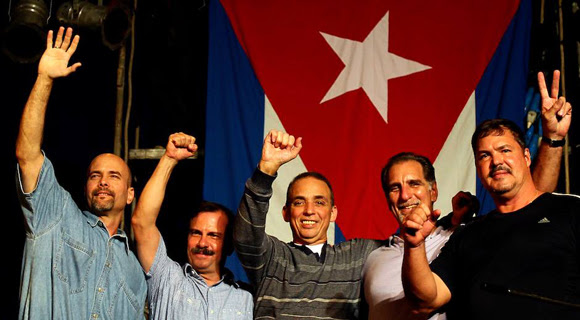 Miami Five are released and return home to Cuba after more than 16 years unjust imprisonment in US jails
