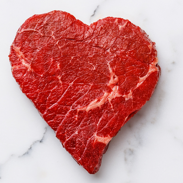 heart shaped steak