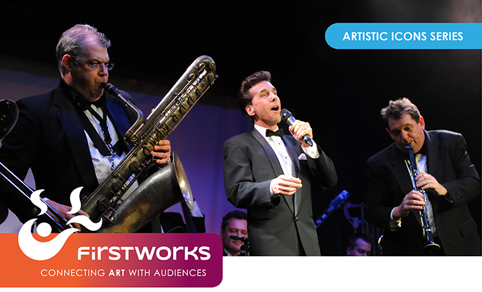 FirstWorks: connecting art with audiences. FirstWorks 2017-18 Artistic Icons Series. Pictured: The Gershwin Big Band led by Michael Andrew