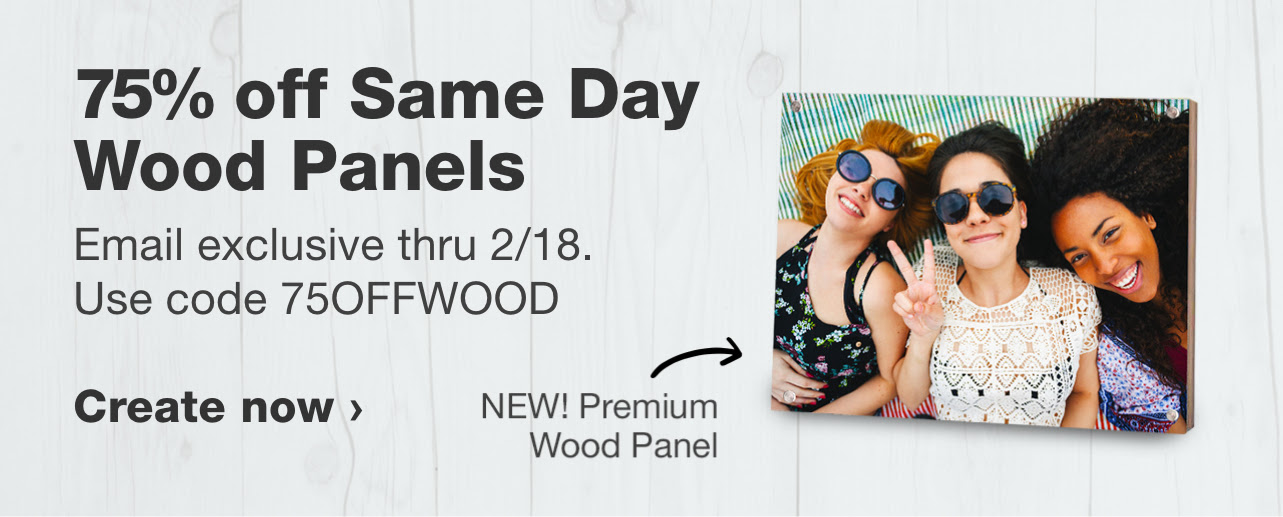 Walgreens 75% off Wood Panel coupon