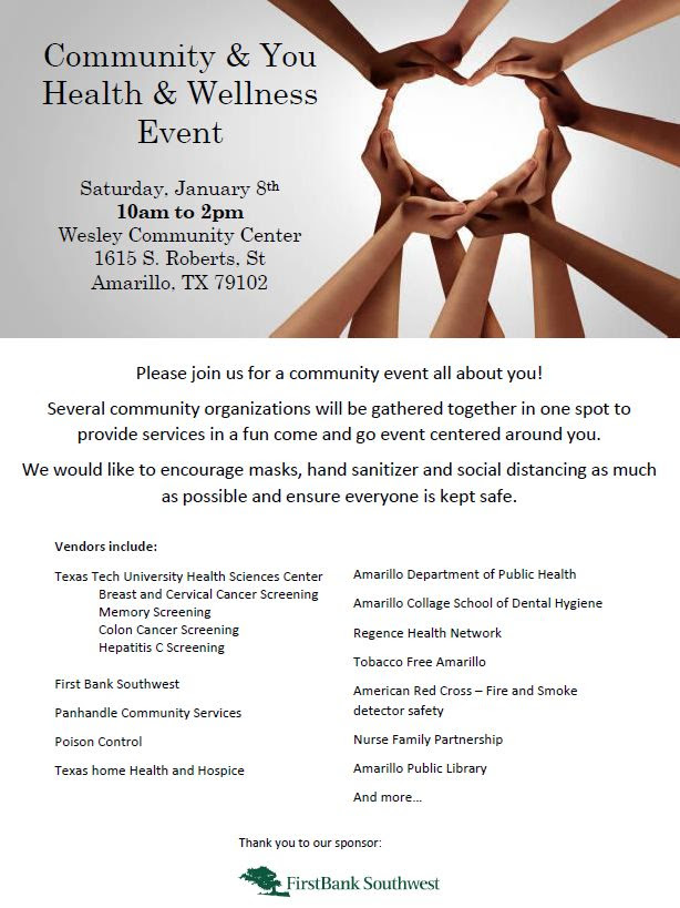 Amarillo Wesley Community Center, Inc. Health & Wellness Event @ Wesley Community Center | Amarillo | Texas | United States