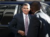 In this Dec. 18, 2018, file photo, President Donald Trump&#39;s former National Security Adviser Michael Flynn arrives at federal court in Washington. (AP Photo/Carolyn Kaster, File)