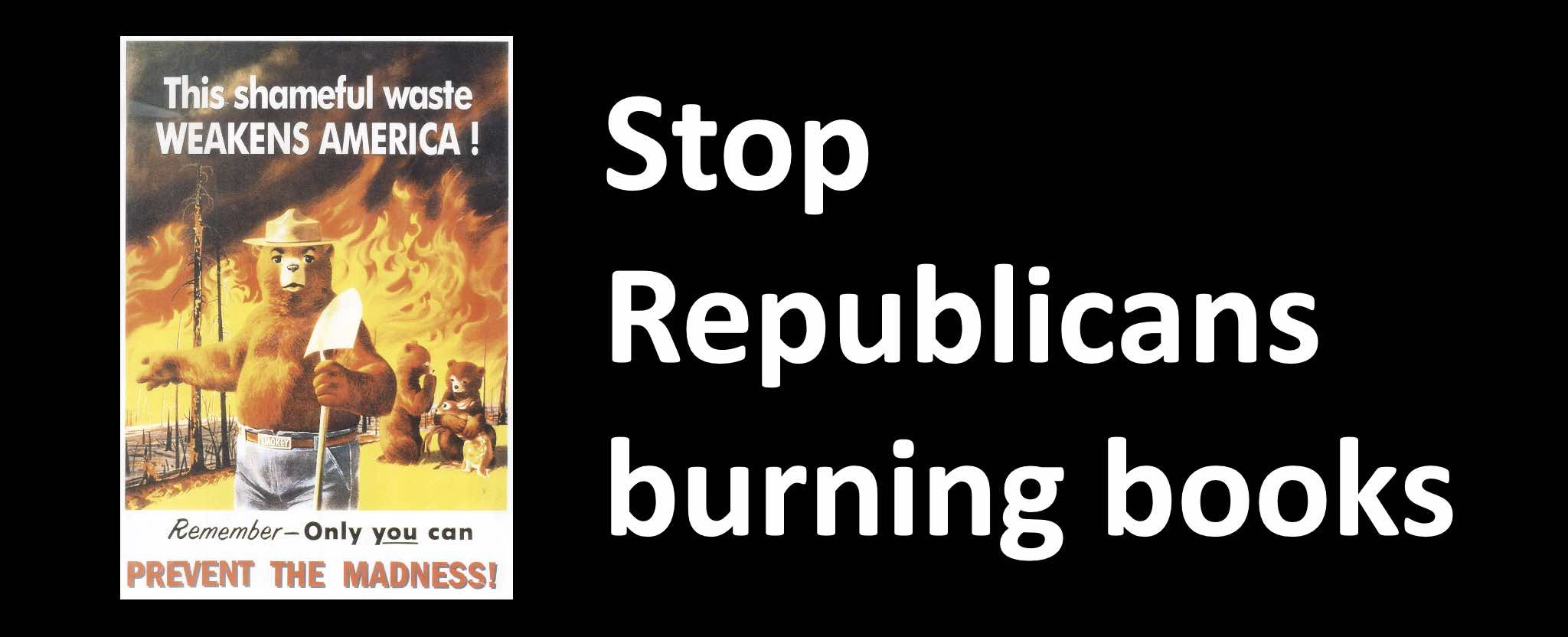 Stop Republican book bans and burnings that are killing the freedom of speech