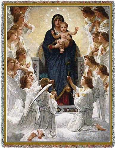 Personalized The Virgin Mary & Angels Inspirational Tapestry Throw | Angel  art, Blessed mother mary, Mary and jesus