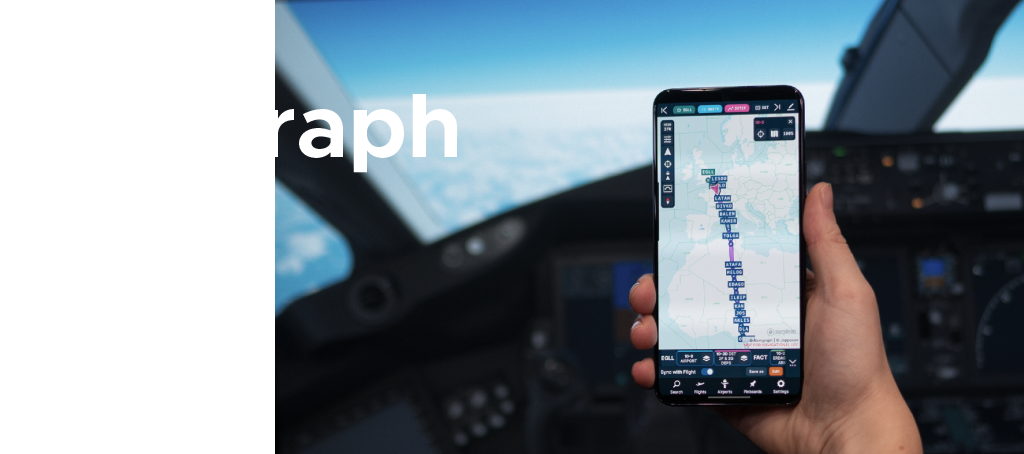 Navigraph Charts 8 on phone with flight simulator in background