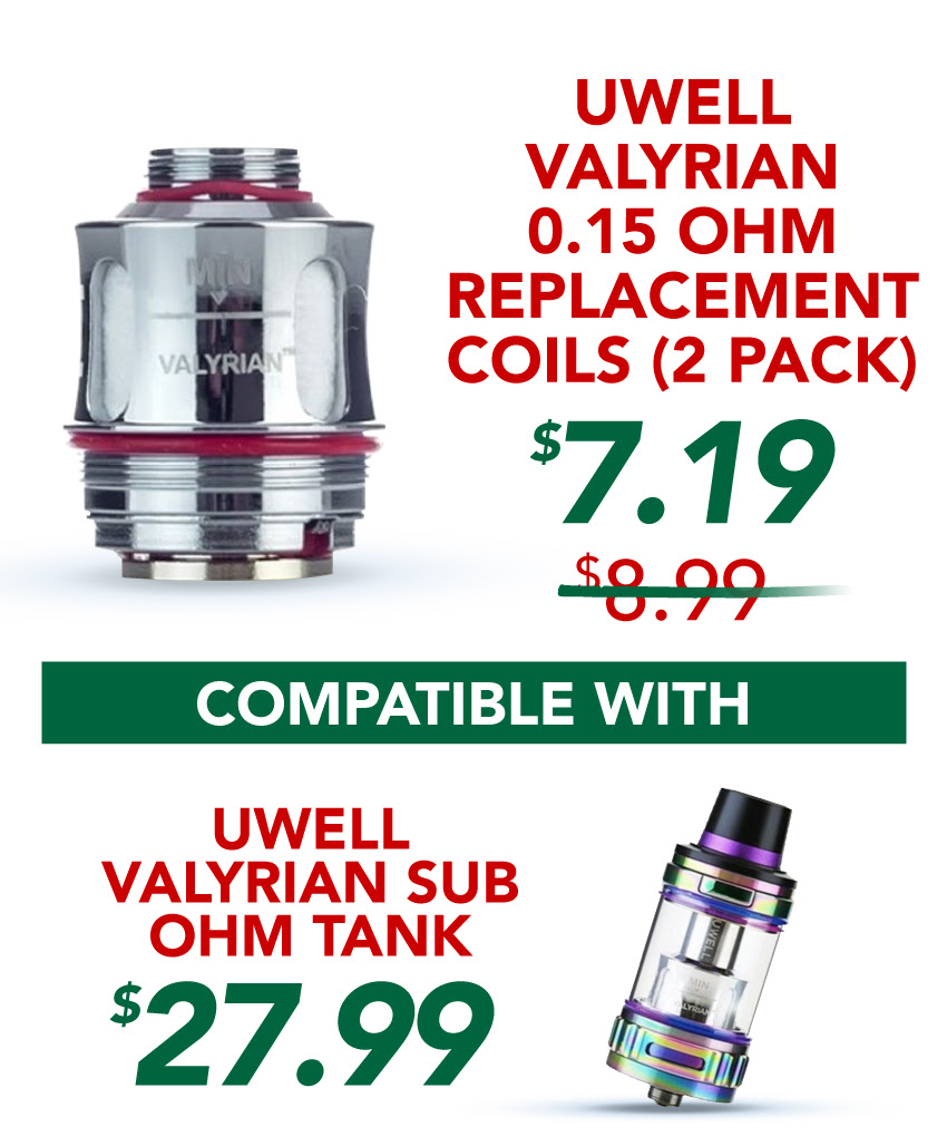 Uwell Valyrian 0.15 Ohm Replacement Coils (2 Pack), $7.19