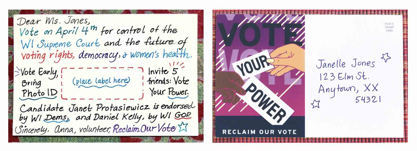 Use postcards to get out the Black vote.
