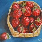 Strawberries in basket - Posted on Wednesday, March 4, 2015 by Hui (Hue) A. Li