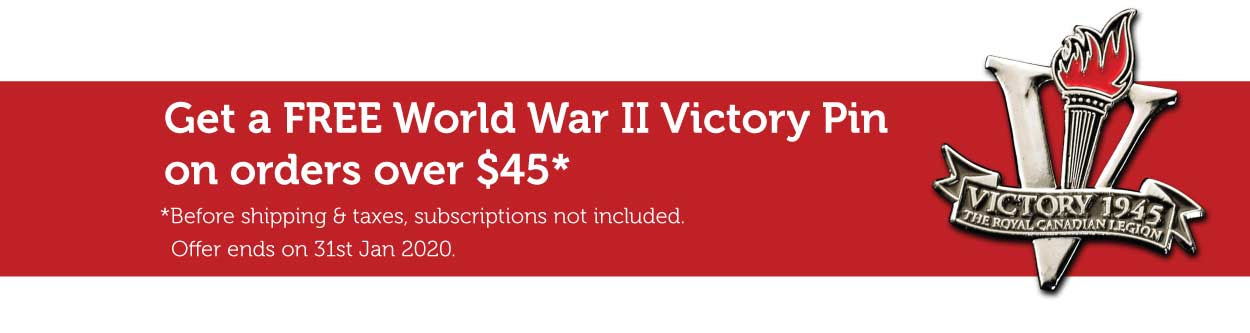 Get a FREE World War II Victory Pin on orders over $45!