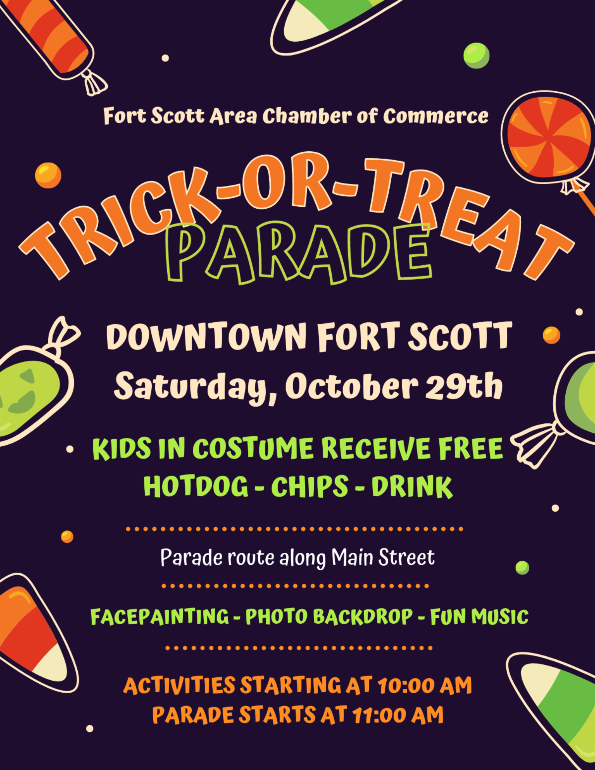 Sponsors Sought For Annual Downtown Trick or Treat Parade Fort Scott Biz