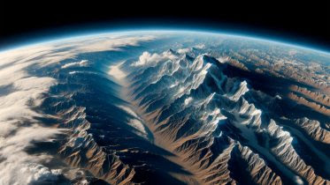 Himalayan Mountain Range From Space Art Concept
