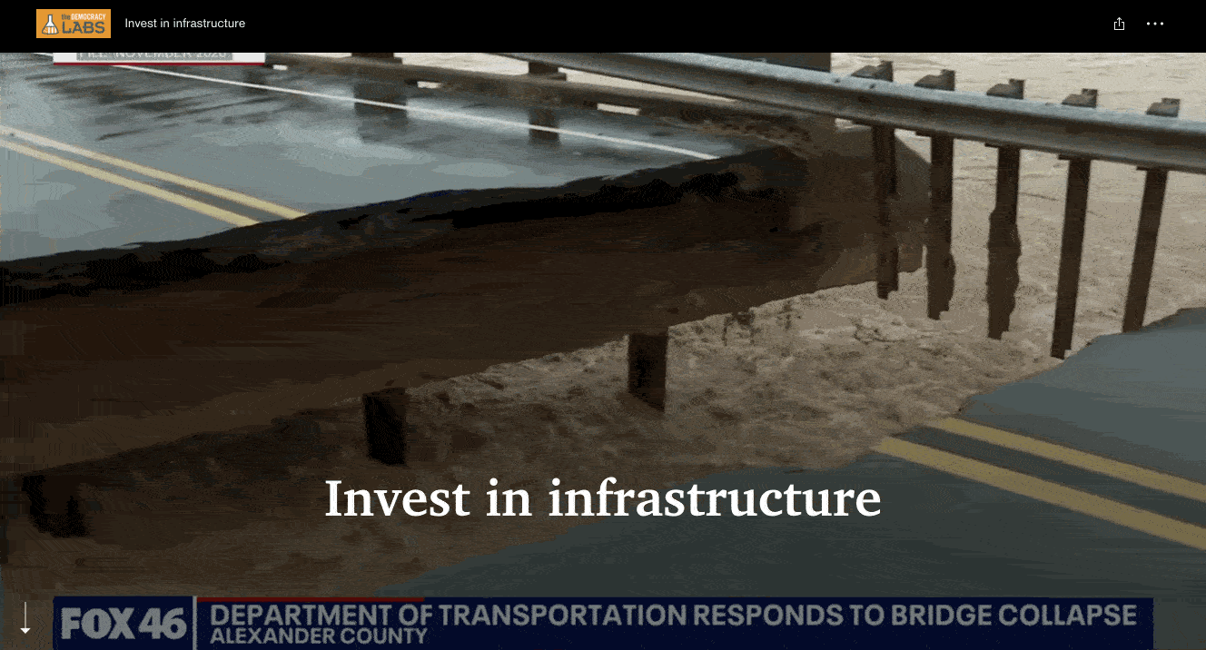 Investing in infrastructure like roads, bridges, clean water, faster internet helps all Americans.