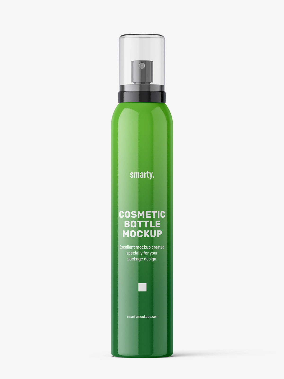 Cosmetic spray bottle mockup / glossy Smarty Mockups