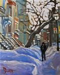 813 Montreal Winter, Sherbrooke Street, 8x10, oil - Posted on Monday, November 24, 2014 by Darlene Young