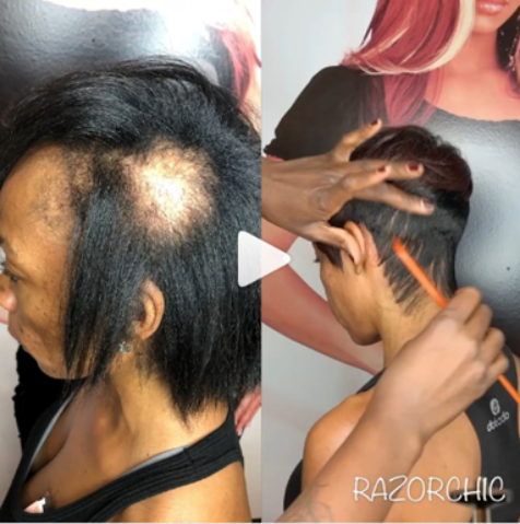Part one of Razor Chic hair transformation reaction