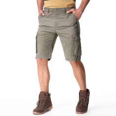 Men's Casual Cotton Cargo Big Pockets Loose Shorts Pants