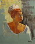 two tone head wrap  11" x 14"  oil - Posted on Tuesday, November 18, 2014 by Claudia Hammer