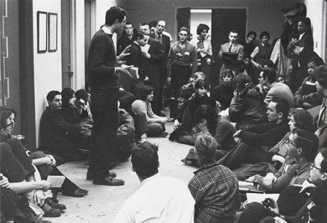 Bernie Sanders at 1962 University of Chicago CORE sitin Danny Lyon photo