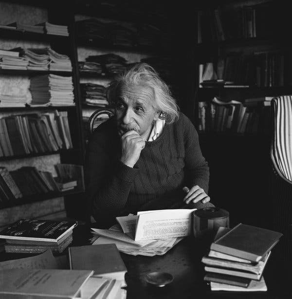 Albert Einstein at home in Princeton, N.J.