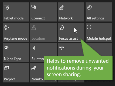 Focus Assist mode