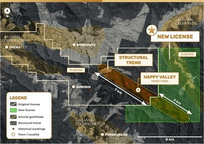 Figure 3  Happy Valley Mining Center Structural Trend EL006724 and ELA007670 (CNW Group/E79 Resources Corp.)