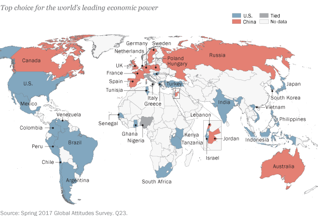 Changing views of the U.S.: Favorability down across world, but up in Russia