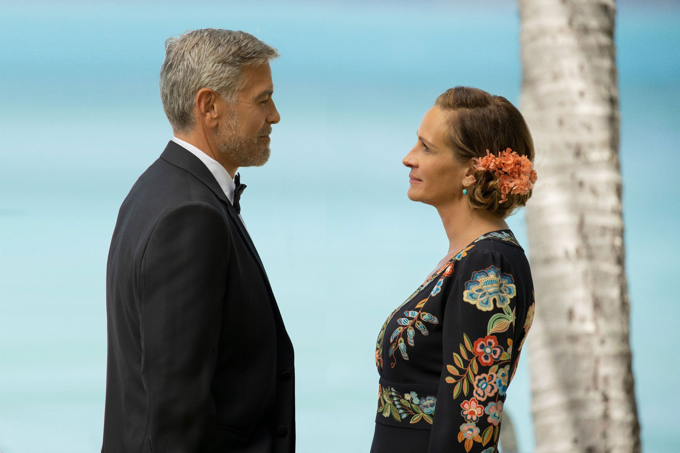 George Clooney and Julia Roberts on the set of “Ticket to Paradise.”