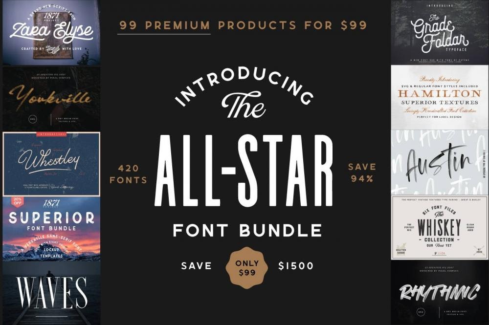 94% Off The All-Star Font Bundle