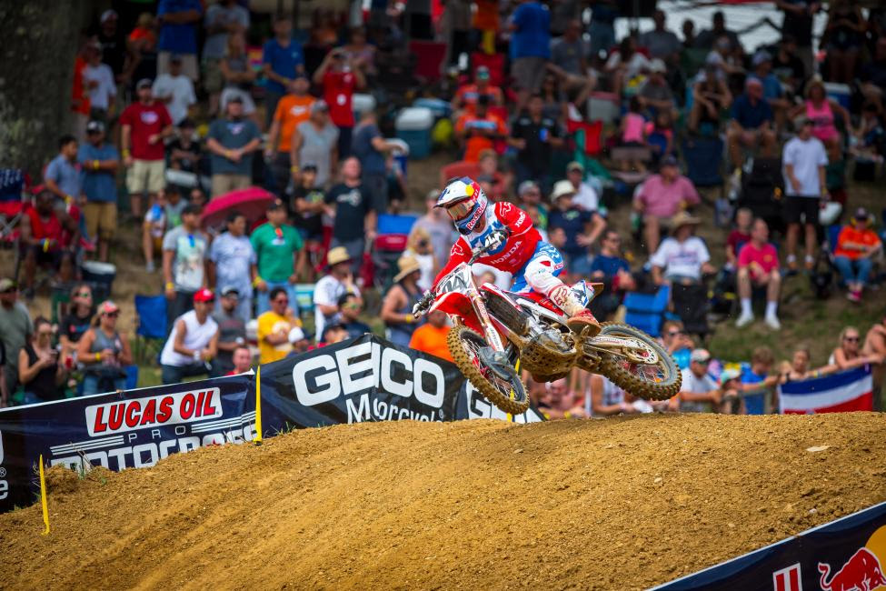 Roczen led laps in both motos and grabbed the first moto victory for second overall (1-3).