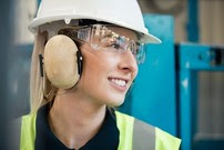 young worker on site